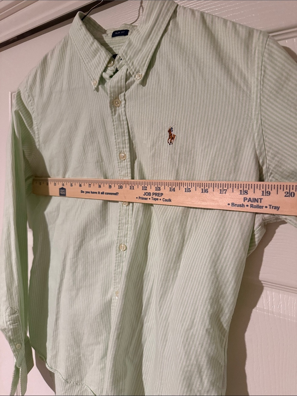 Ralph Lauren Light Mint Green & White Striped Button-Down Shirt - Picture 10 of 10